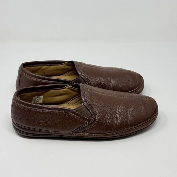 LL Bean Elkhide Slippers Mens 10 M Brown Leather Comfort Slip On Comfort Shoes main image 14